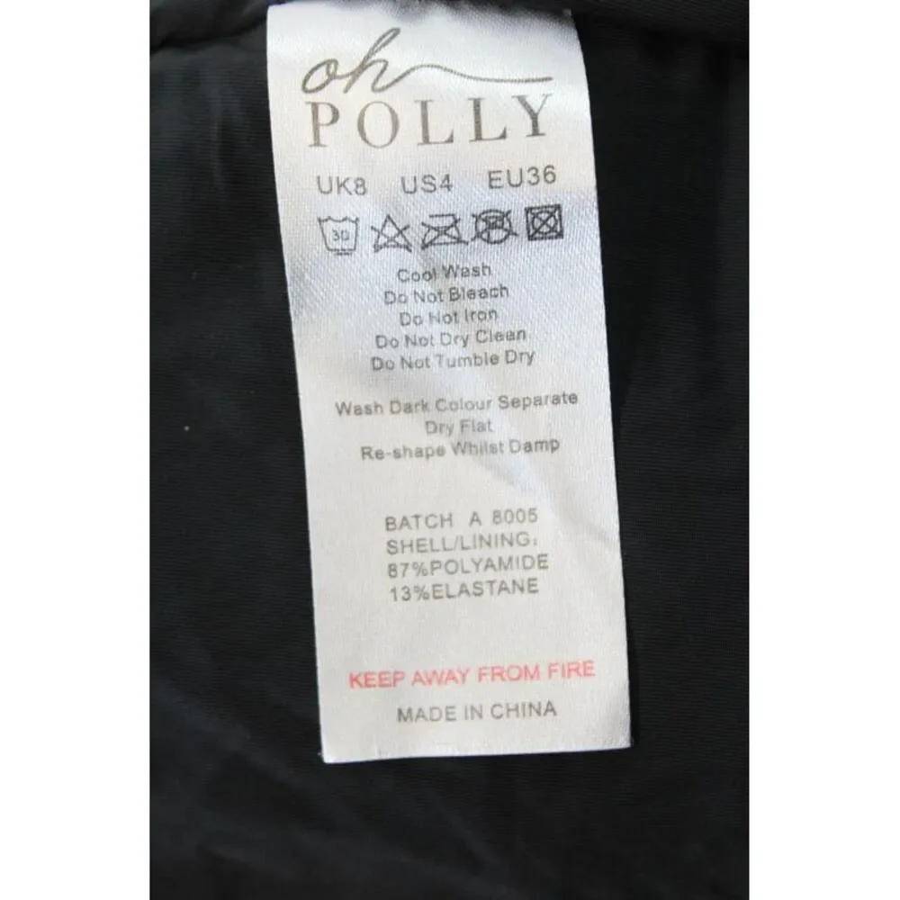 Oh Polly Womens Backless Long Sleeve Knot Detail Mini Dress Black Size 4